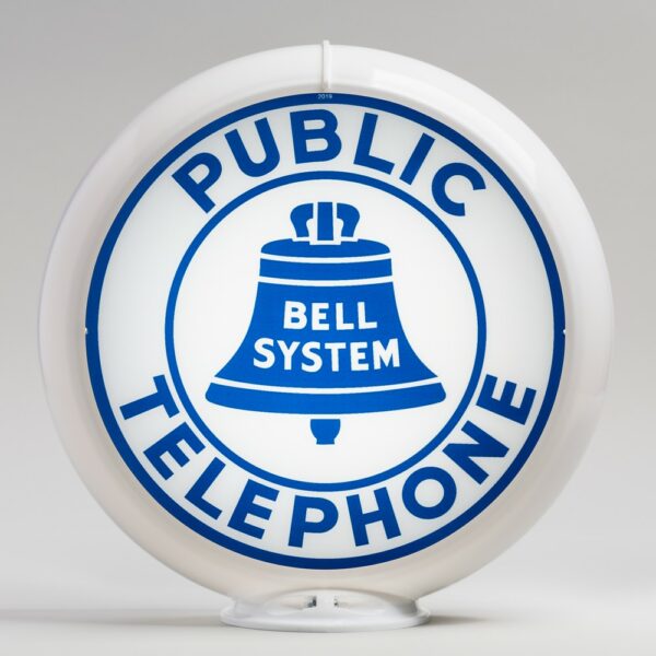 Bell Telephone 13.5" Gas Pump Globe with white plastic body