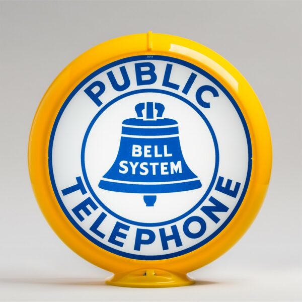 Bell Telephone 13.5" Gas Pump Globe with yellow plastic body