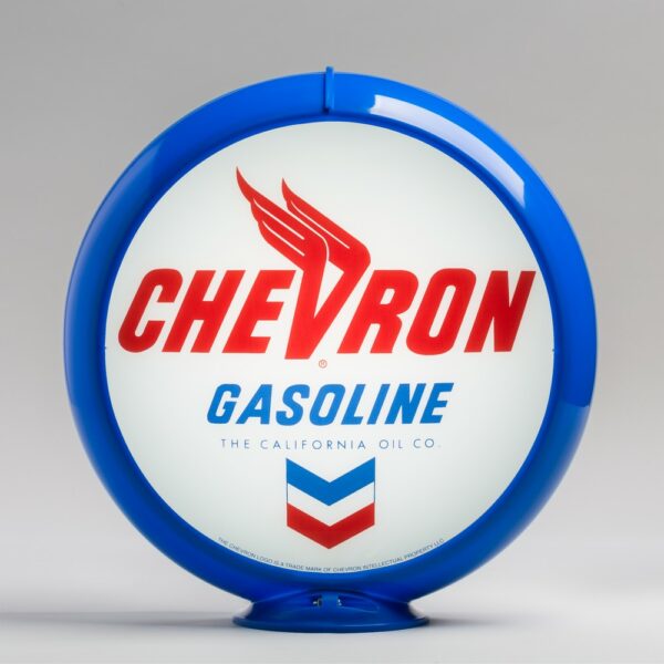 Chevron 13.5" Gas Pump Globe with light blue plastic body