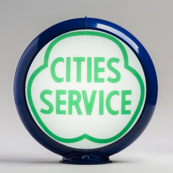 Cities Service 13.5" Gas Pump Globe with dark blue plastic body