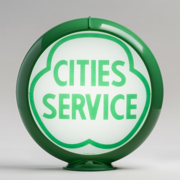 Cities Service 13.5" Gas Pump Globe with green plastic body