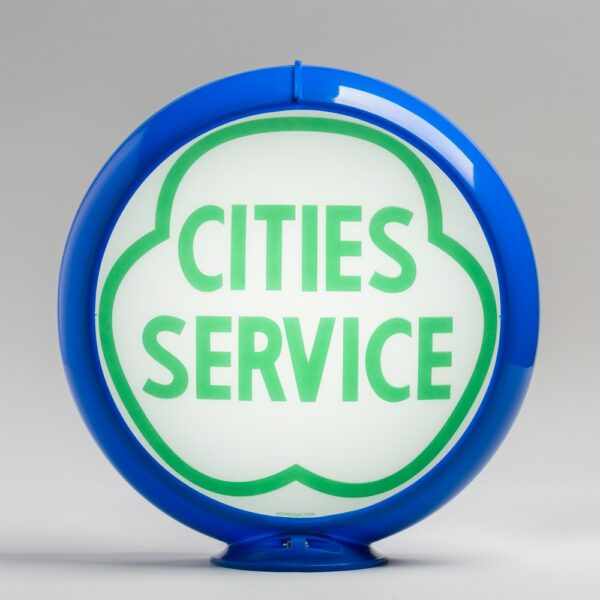 Cities Service 13.5" Gas Pump Globe with light blue plastic body