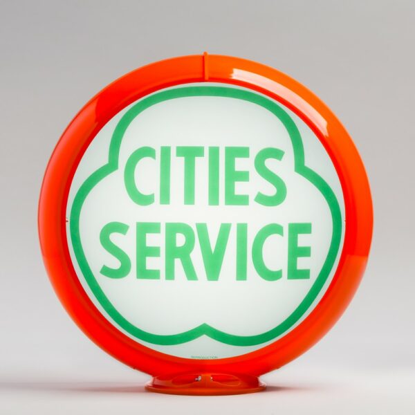 Cities Service 13.5" Gas Pump Globe with orange plastic body