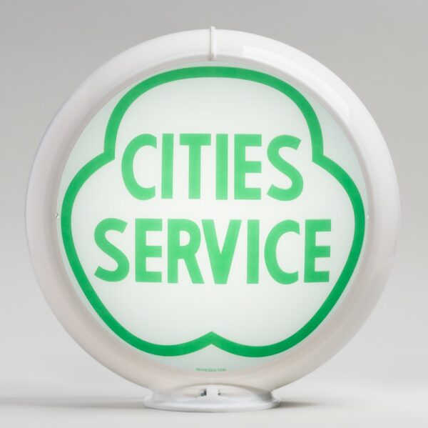 Cities Service 13.5" Gas Pump Globe with white plastic body