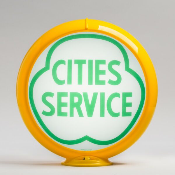 Cities Service 13.5" Gas Pump Globe with yellow plastic body