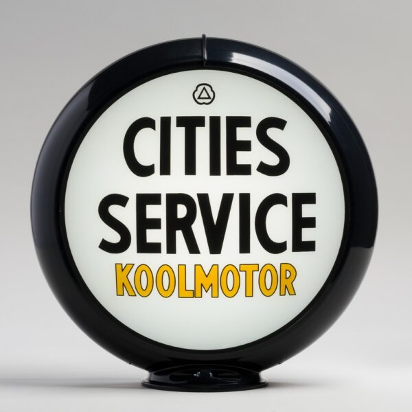 Cities Service Koolmotor 13.5" Gas Pump Globe with black plastic body