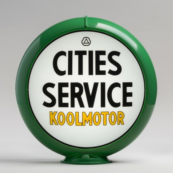 Cities Service Koolmotor 13.5" Gas Pump Globe with green plastic body