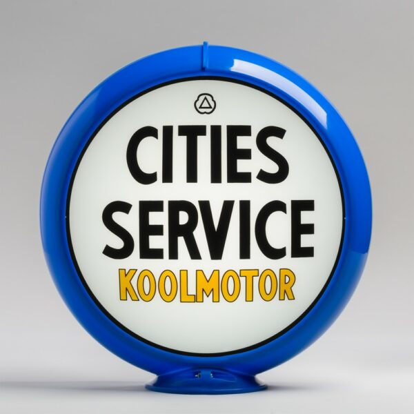 Cities Service Koolmotor 13.5" Gas Pump Globe with light blue plastic body