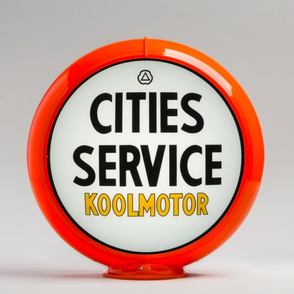 Cities Service Koolmotor 13.5" Gas Pump Globe with orange plastic body