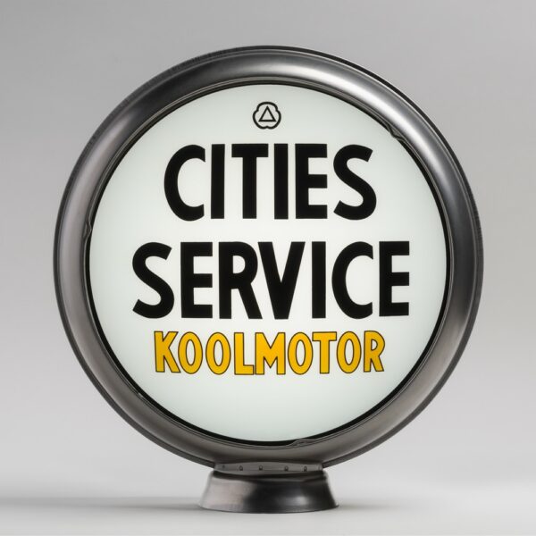 Cities Service Koolmotor 13.5" Gas Pump Globe with unpainted steel body