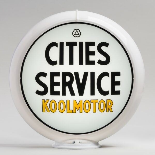 Cities Service Koolmotor 13.5" Gas Pump Globe with white plastic body