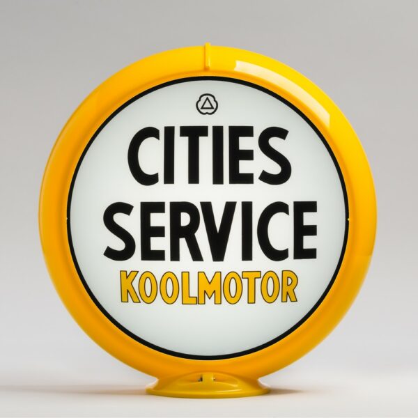 Cities Service Koolmotor 13.5" Gas Pump Globe with yellow plastic body