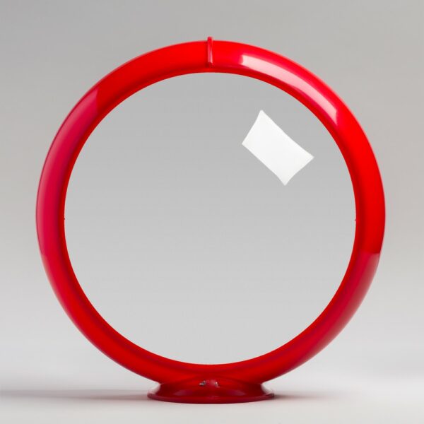 Clear Glass 13.5" Gas Pump Globe with red plastic body