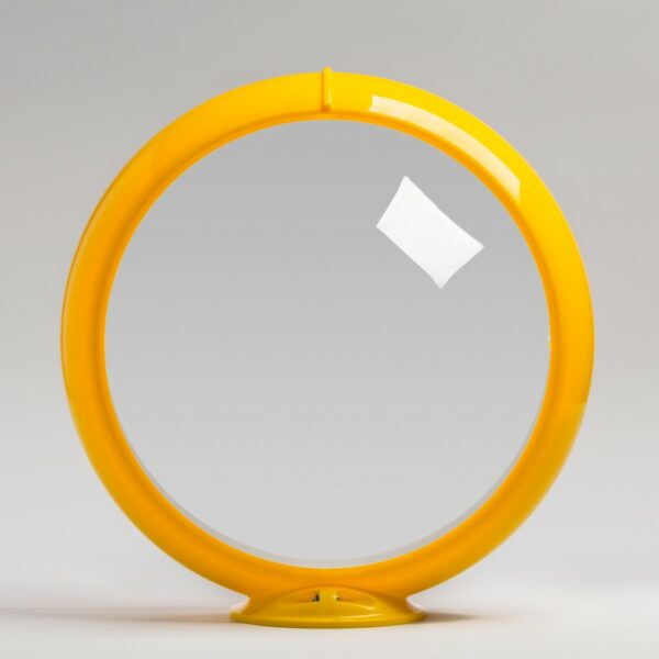 Clear Glass 13.5" Gas Pump Globe with yellow plastic body