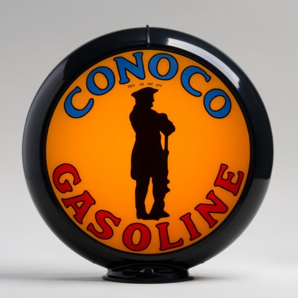 Conoco Minuteman 13.5" Gas Pump Globe with black plastic body