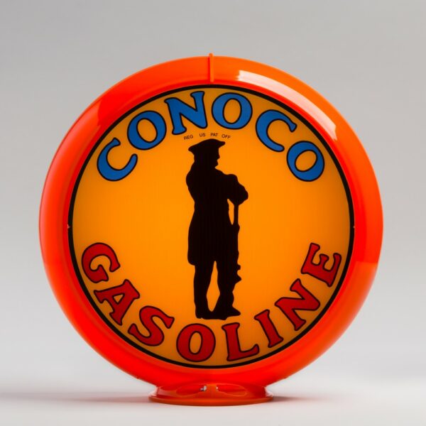 Conoco Minuteman 13.5" Gas Pump Globe with orange plastic body