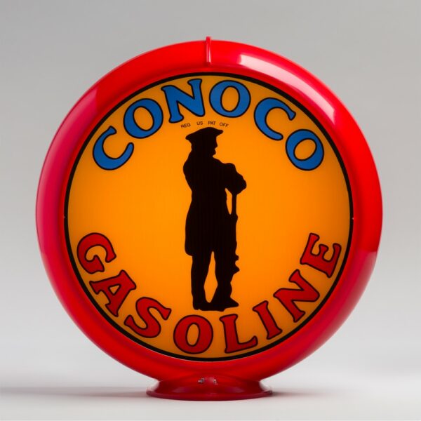 Conoco Minuteman 13.5" Gas Pump Globe with red plastic body