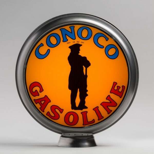 Conoco Minuteman 13.5" Gas Pump Globe with unpainted steel body