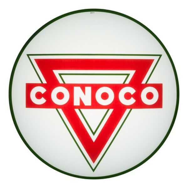 Conoco Triangle 13.5" Gas Pump Globe single lens