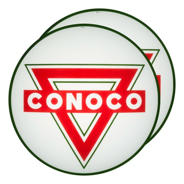 Conoco Triangle 13.5" Gas Pump Globe lens pair