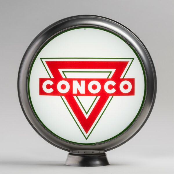 Conoco Triangle 13.5" Gas Pump Globe with unpainted steel body