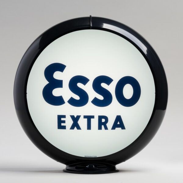 Esso Extra 13.5" Gas Pump Globe with black plastic body