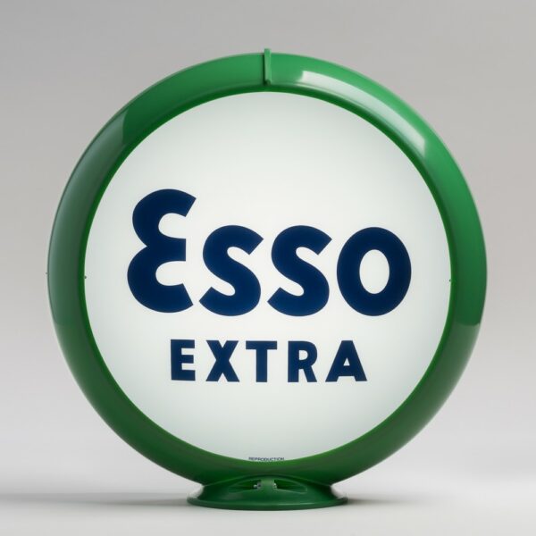 Esso Extra 13.5" Gas Pump Globe with green plastic body