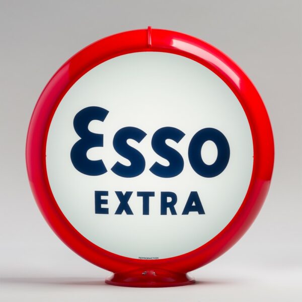 Esso Extra 13.5" Gas Pump Globe with red plastic body