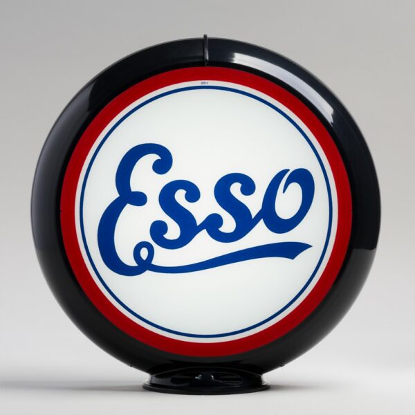 Esso Script 13.5" Gas Pump Globe with black plastic body