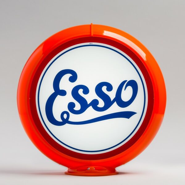 Esso Script 13.5" Gas Pump Globe with orange plastic body