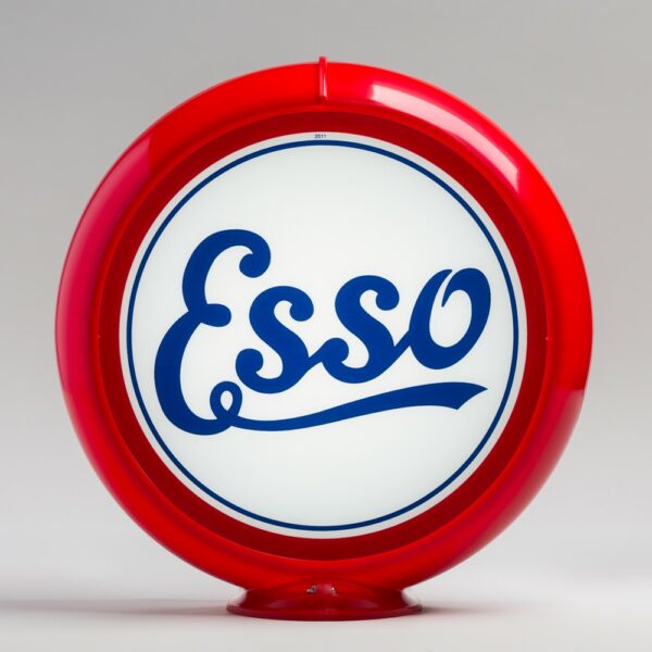 Esso Script 13.5" Gas Pump Globe with red plastic body