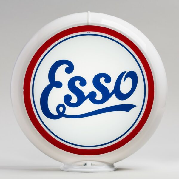 Esso Script 13.5" Gas Pump Globe with white plastic body