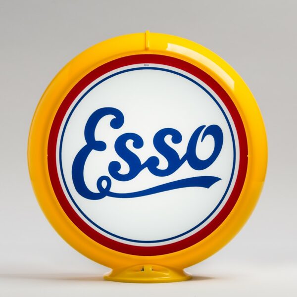 Esso Script 13.5" Gas Pump Globe with yellow plastic body