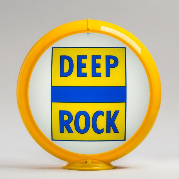 Deep Rock 13.5" Gas Pump Globe with yellow plastic body