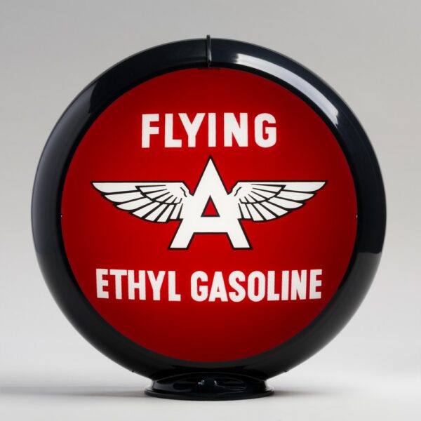 Flying A Ethyl 13.5" Gas Pump Globe with black plastic body