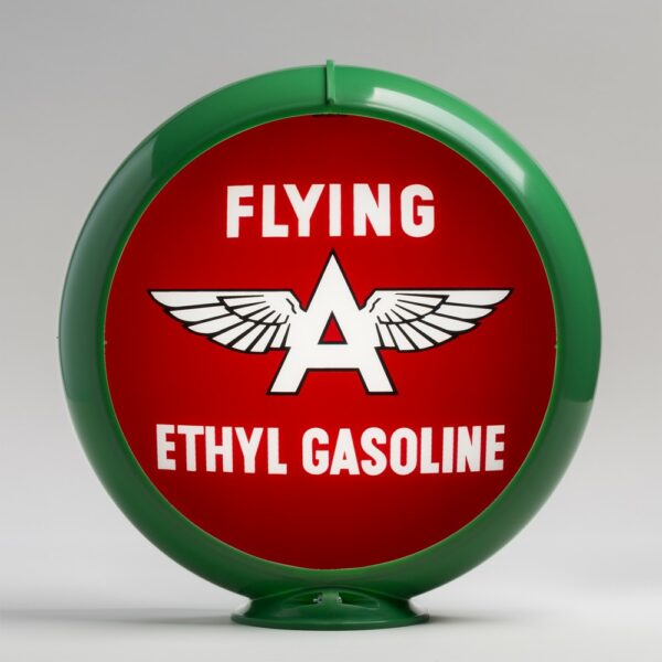 Flying A Ethyl 13.5" Gas Pump Globe with green plastic body