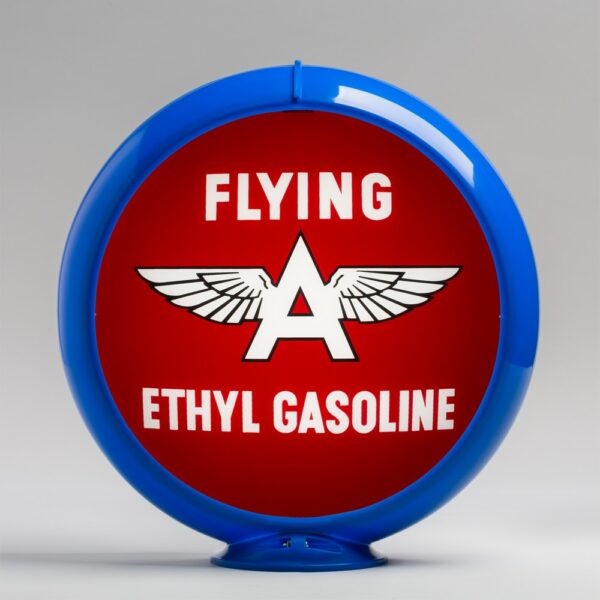 Flying A Ethyl 13.5" Gas Pump Globe with light blue plastic body