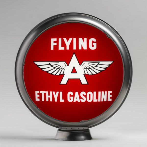 Flying A Ethyl 13.5" Gas Pump Globe with unpainted steel body