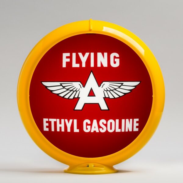 Flying A Ethyl 13.5" Gas Pump Globe with yellow plastic body