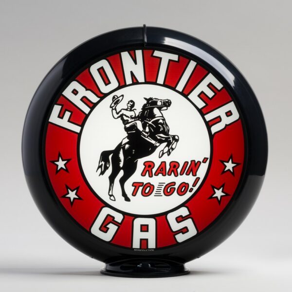Frontier Gas 13.5" Gas Pump Globe with black plastic body