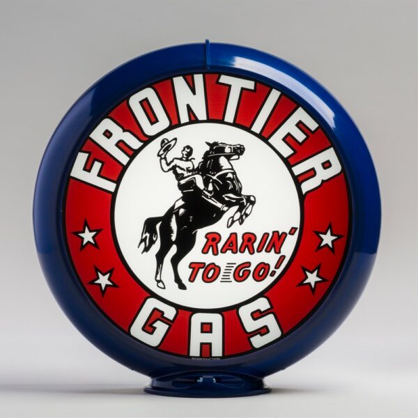Frontier Gas 13.5" Gas Pump Globe with dark blue plastic body