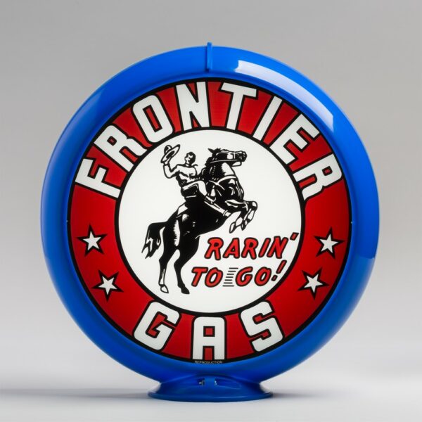 Frontier Gas 13.5" Gas Pump Globe with light blue plastic body