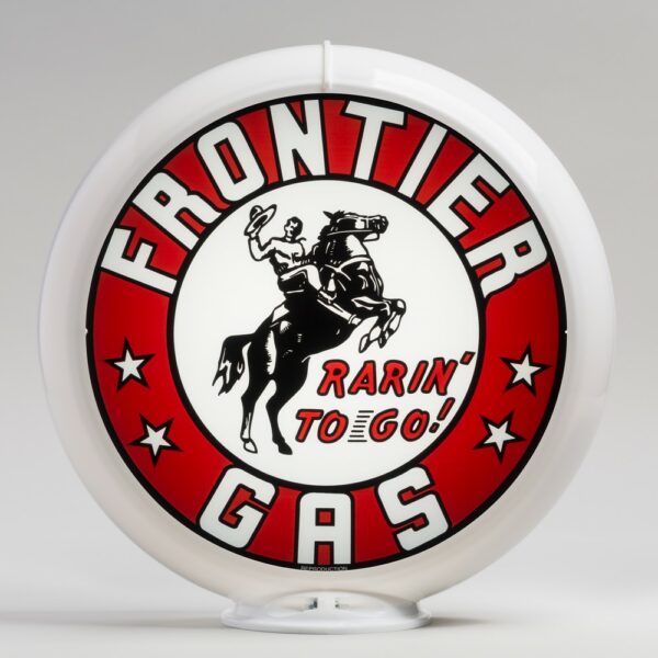 Frontier Gas 13.5" Gas Pump Globe with white plastic body