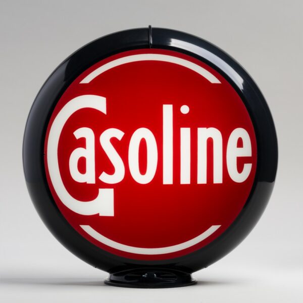 Gasoline (Red) 13.5" Gas Pump Globe with black plastic body