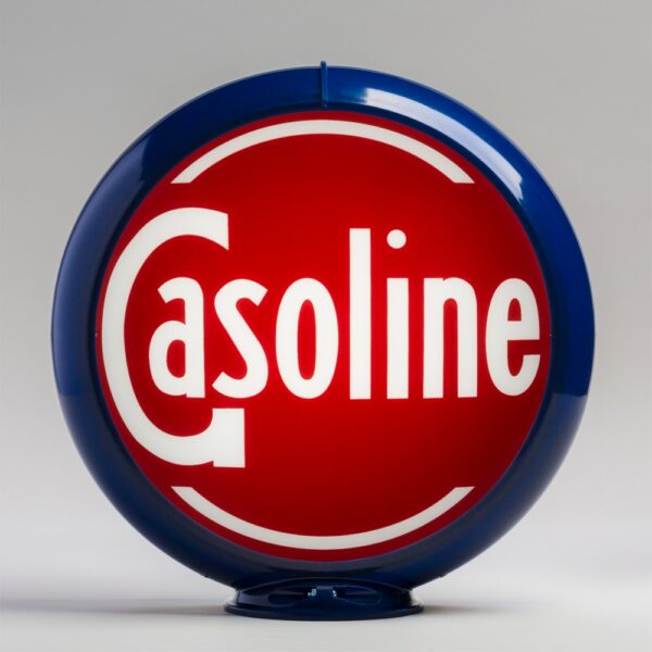 Gasoline (Red) 13.5" Gas Pump Globe with dark blue plastic body