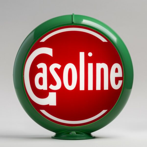 Gasoline (Red) 13.5" Gas Pump Globe with green plastic body