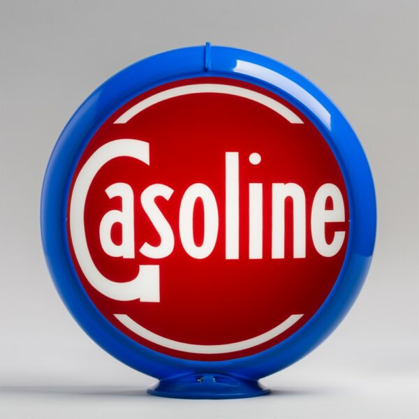 Gasoline (Red) 13.5" Gas Pump Globe with light blue plastic body