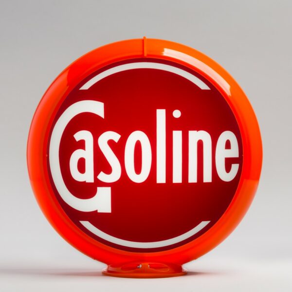 Gasoline (Red) 13.5" Gas Pump Globe with orange plastic body