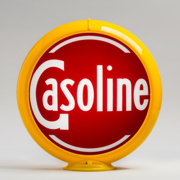 Gasoline (Red) 13.5" Gas Pump Globe with yellow plastic body