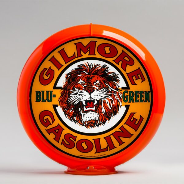 Gilmore Blu-Green 13.5" Gas Pump Globe with orange plastic body